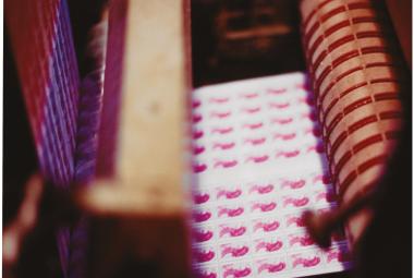 Détail de l’impression de bandes 